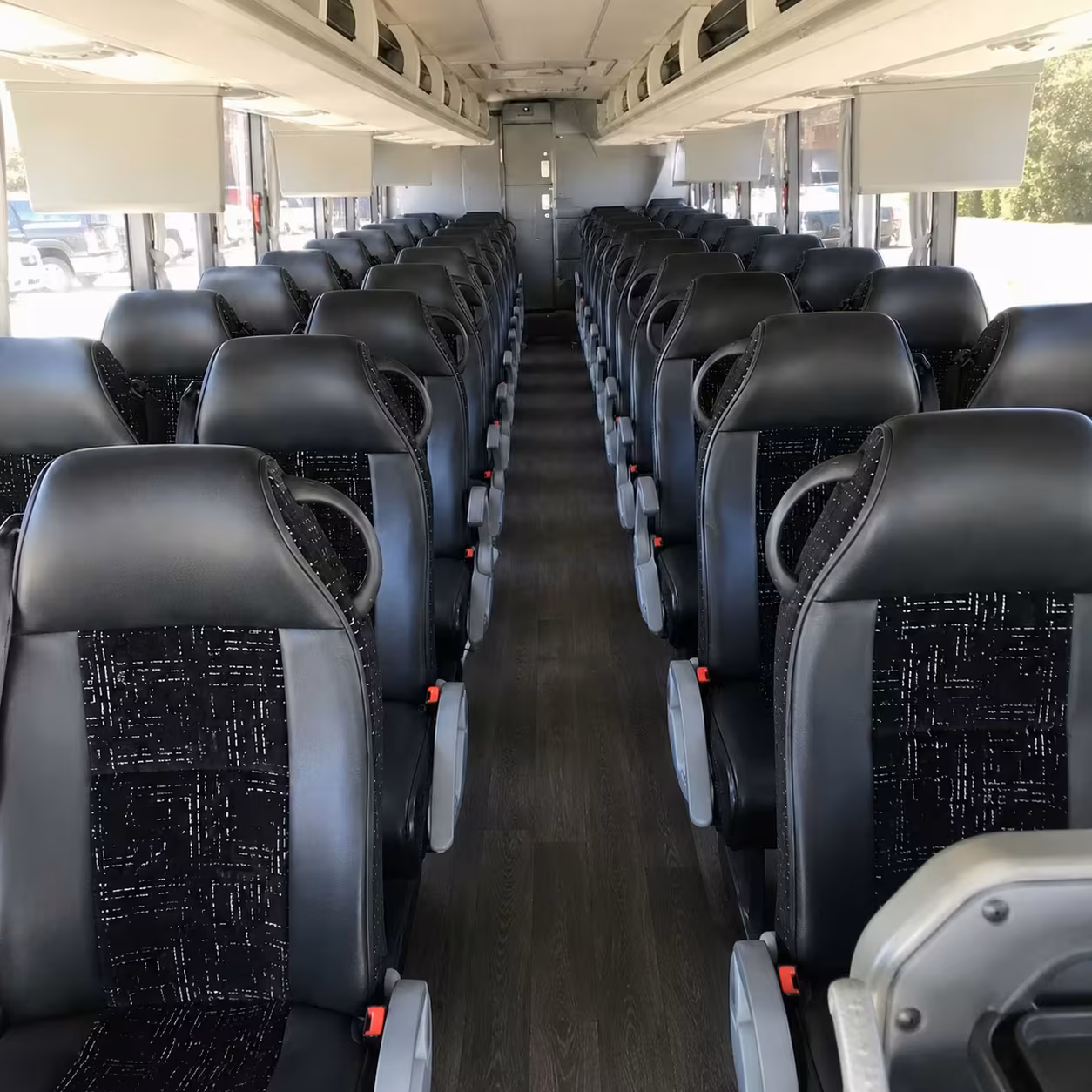 56 passenger charter bus inside