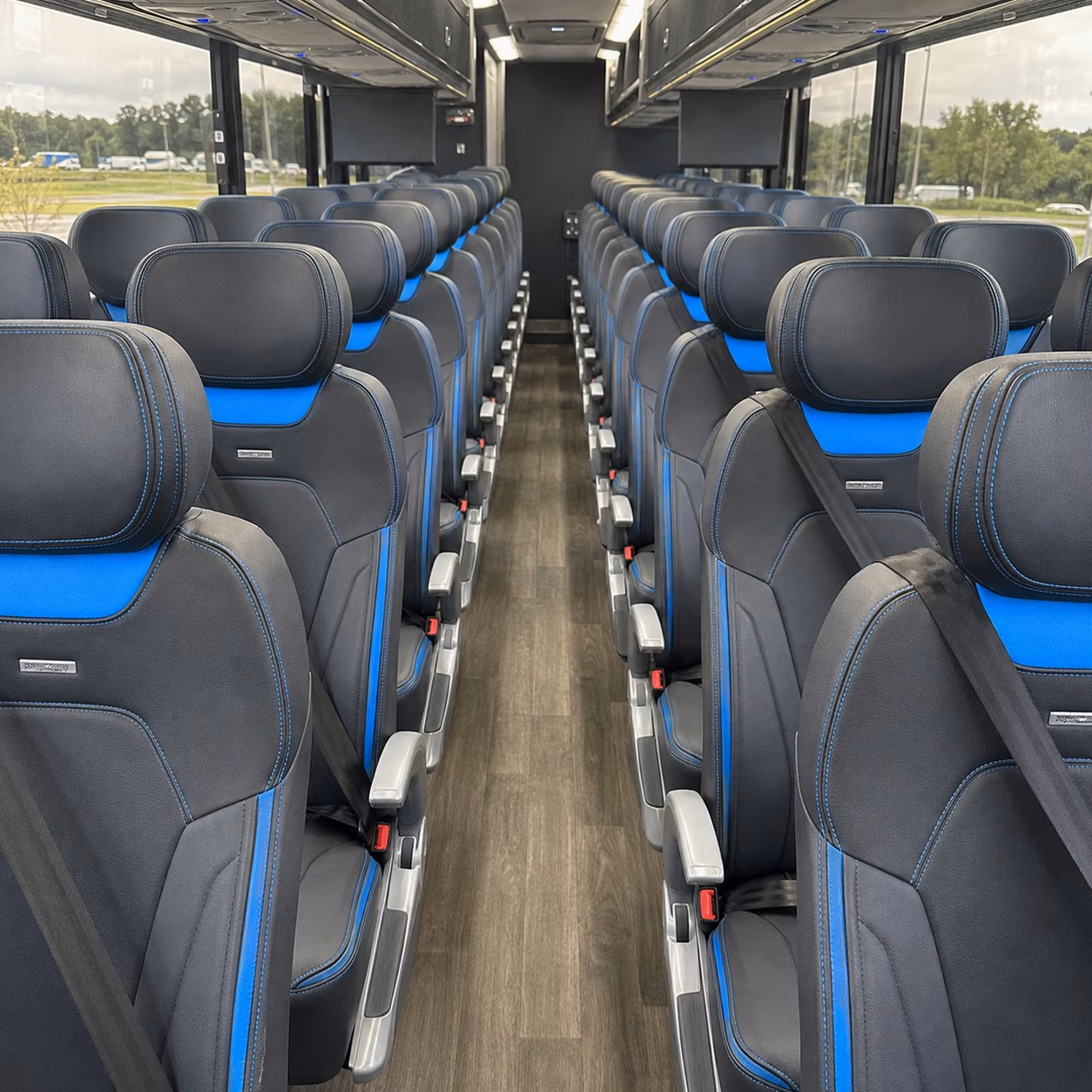 charlotte charter bus rental interior